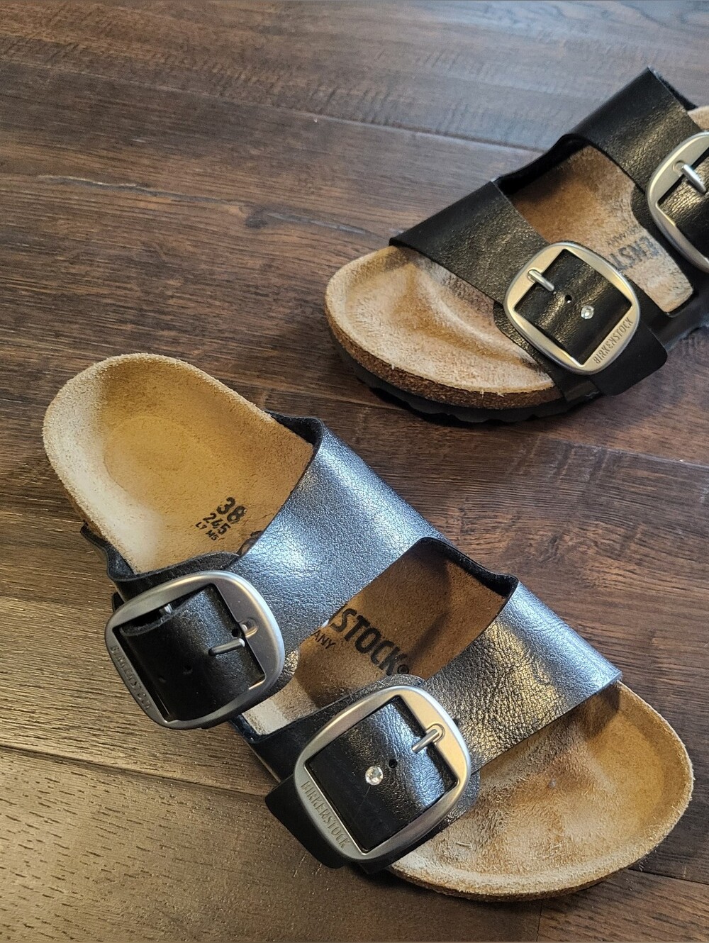 Birkenstock Arizona Big Buckle Leather Sandals Black Size 38 / US 7.5